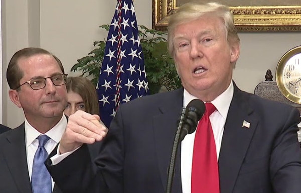 Alex Azar com Donald Trump