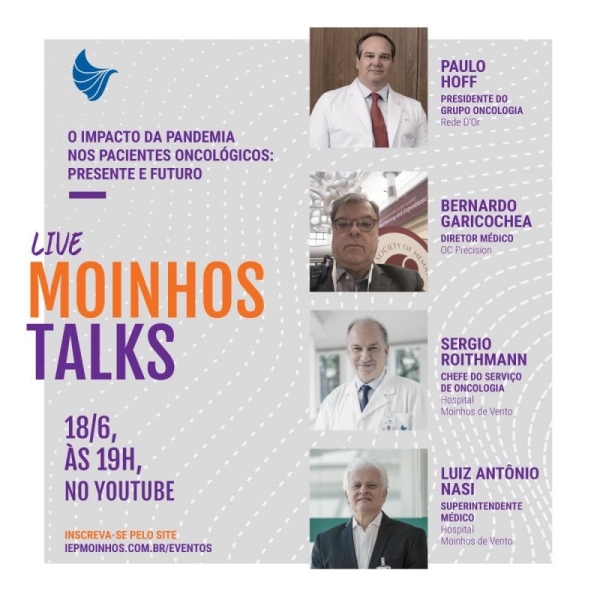 Paulo Hoff, Sérgio Roithmann, Bernardo Garicochea e Luiz Nasi discutirão a queda de diagnósticos de câncer_