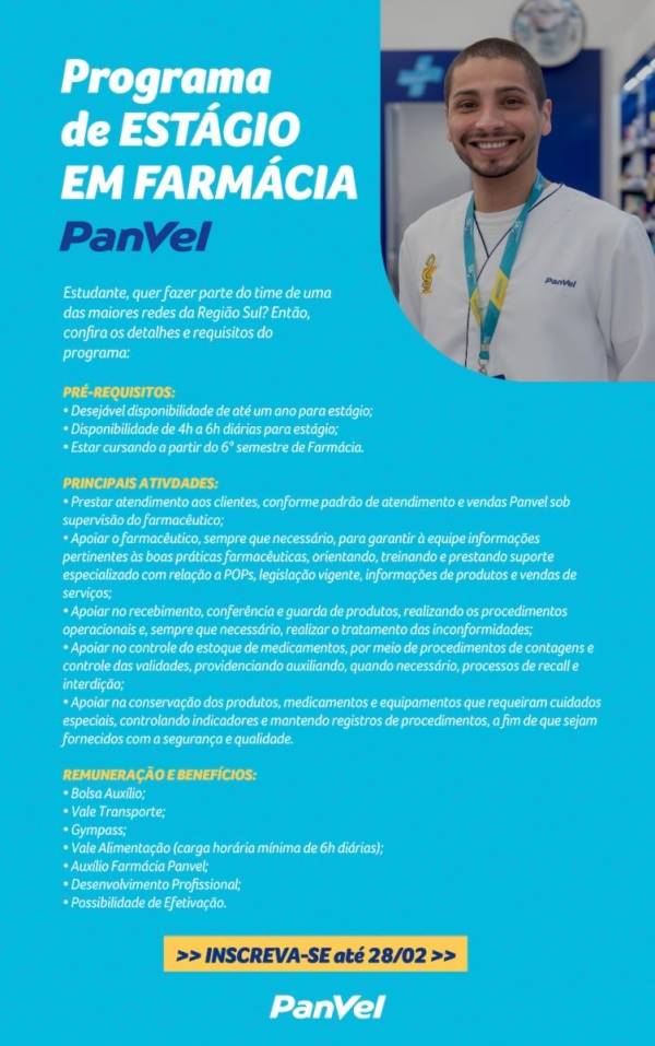 estagio farmacia panvel